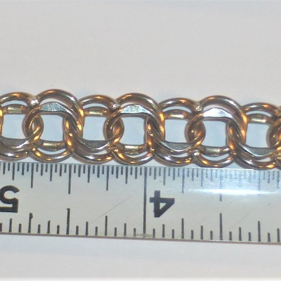 GOLD Fill BRACELET Handcrafted 4 Tomme Copper Woman's Vintage Link Bracelet - Picture 11 of 12